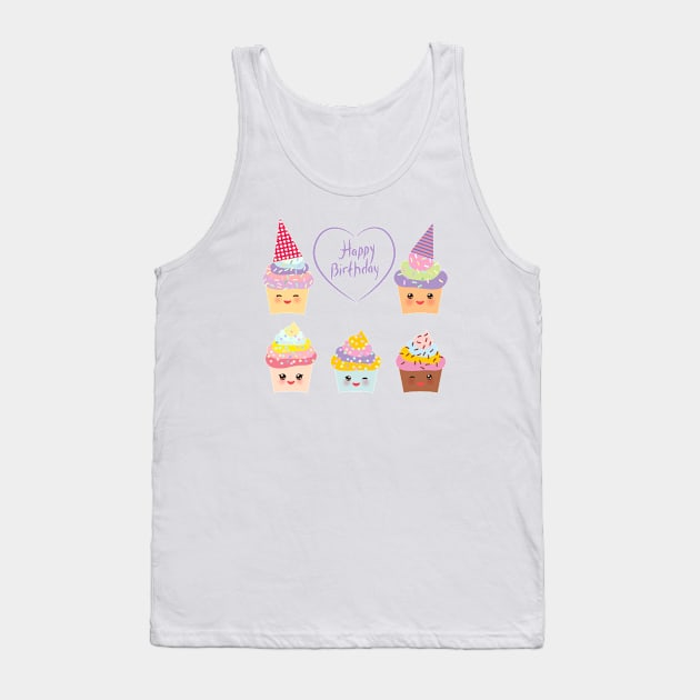 Happy Birthday Cupcake (3) Tank Top by EkaterinaP